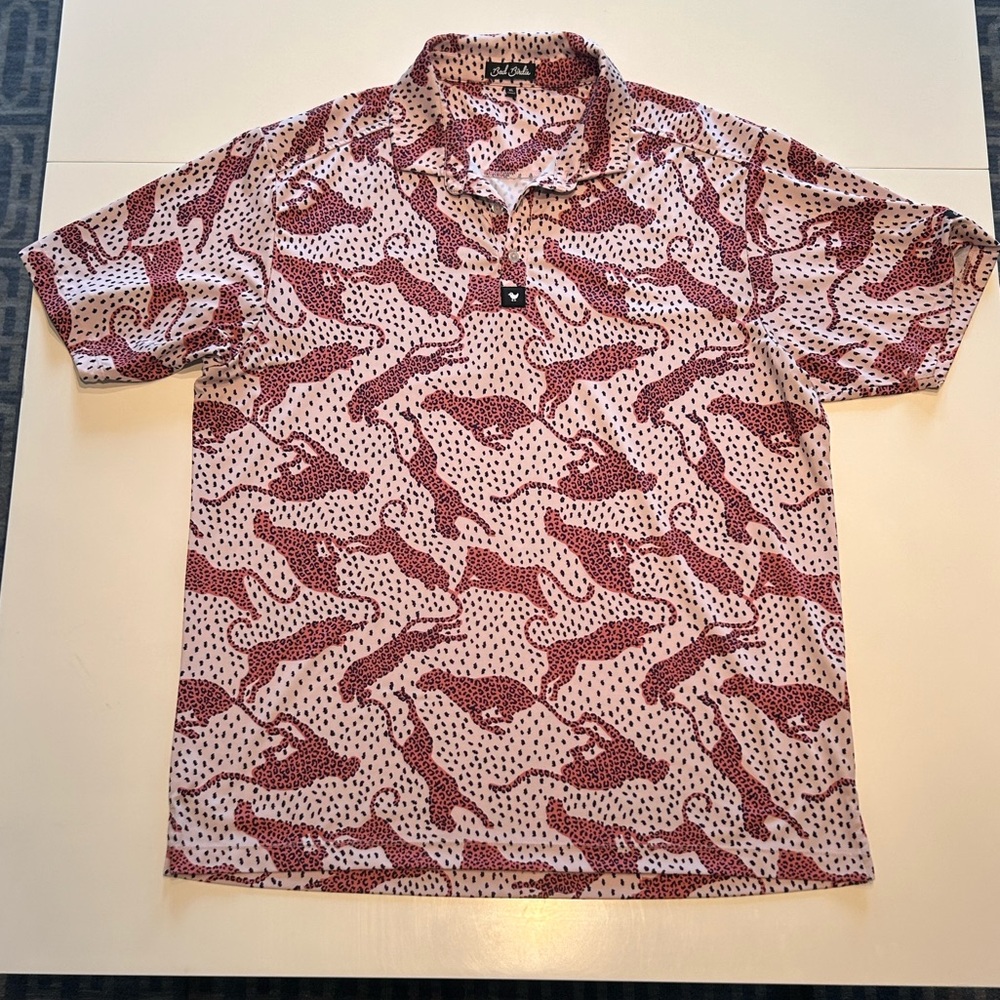 Men’s XL Bad Birdie Golf Polo- Pink Panther